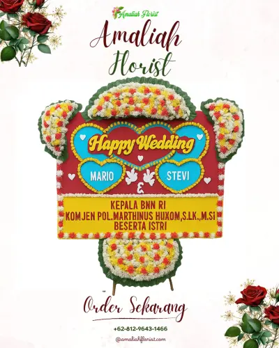 Karangan Papan Bunga Pernikahan di Tridadi